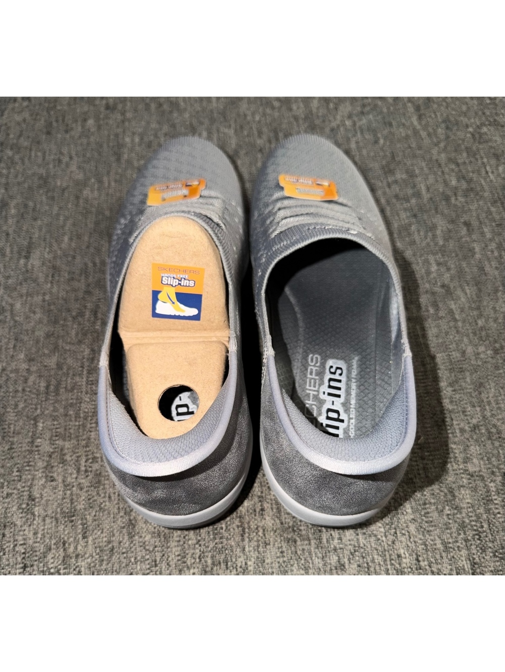 Skechers WMNS 10 Hands Free Slip-ins Arya Knit Gray Walking Shoes 158918 NIB - Picture 3 of 11